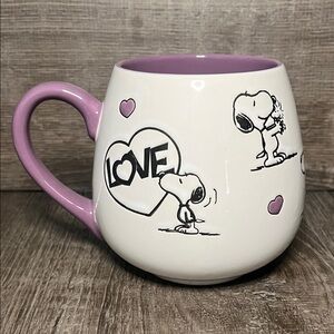 Snoopy Love Mug - White and Purple Great for Valentines Day.